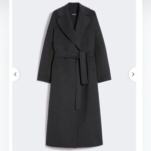 MaxMara Gray Wool Wrap Coat - size 12 new with tags